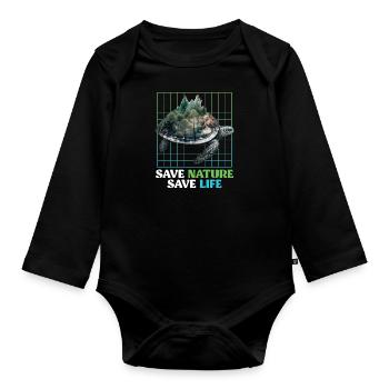 Save Nature Turtles Species Protection Environment - Body Bébé bio manches longues - noir - Devant