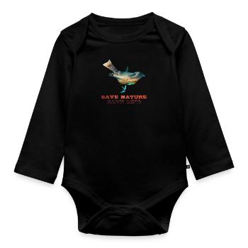 Save the Nature Environmental Protection Save the Earth - Organic Longsleeve Baby Bodysuit - black - Front