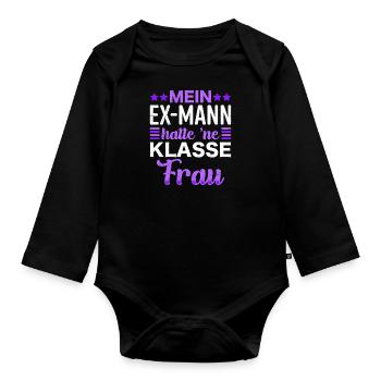 Scheidung Frauen Scheidungsparty Ex Frau - Baby Bio-Langarm-Body - Schwarz - Vorne
