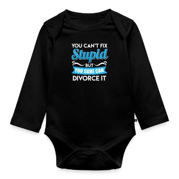 Divorce Party Cool Ex-Man Divorce - Organic Longsleeve Baby Bodysuit - black - Front