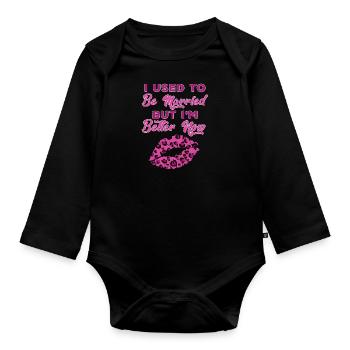 Divorce Party happily Divorced Divorce - Organic Longsleeve Baby Bodysuit - black - Front