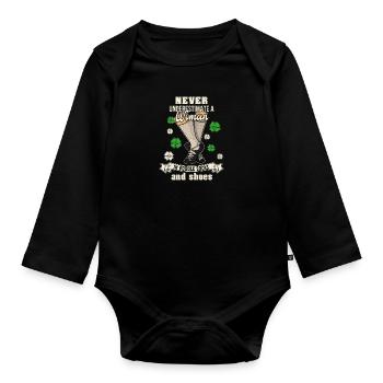 Irish Dance Girls Irlande Dancing Leprechaun - Body Bébé bio manches longues - noir - Devant