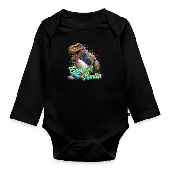 Eggspert Eiersuche Dinosaurier Ostereier - Baby Bio-Langarm-Body - Schwarz - Vorne