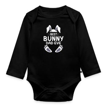 Papa Lapin de Pâques Papa Papa Amis de Pâques Papa - Body Bébé bio manches longues - noir - Devant