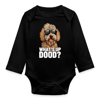 Goldendoodle Whats Up Dood - Body Bébé bio manches longues - noir - Devant