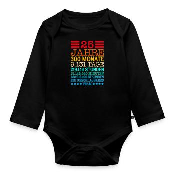 Silberhochzeit 25 Jahre verheiratet - Baby Bio-Langarm-Body - Schwarz - Vorne