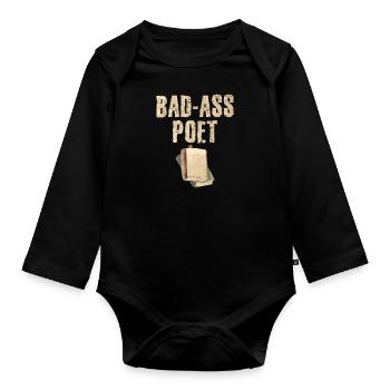 Bad-ass Poets Poésie et poèmes Poète - Body Bébé bio manches longues - noir - Devant