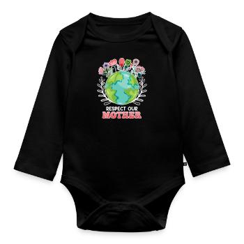Save the Earth Environmentalists Mother Earth - Organic Longsleeve Baby Bodysuit - black - Front