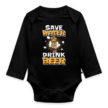 Comic Style Style Cartoon - Organic Longsleeve Baby Bodysuit - black - Front