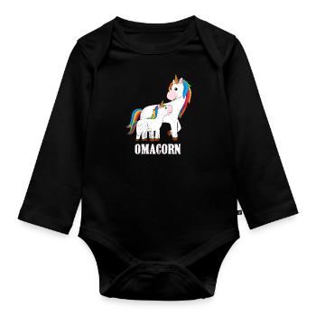 Grand-mère Licorne Fête des mères Fans Grand-mère Omi - Body Bébé bio manches longues - noir - Devant