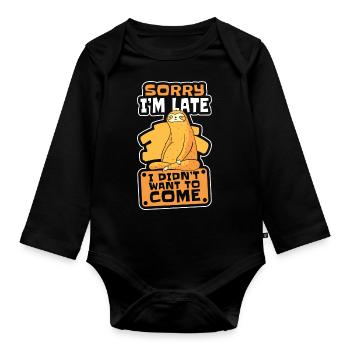 Chill out Hang out leisurely sweet - Organic Longsleeve Baby Bodysuit - black - Front