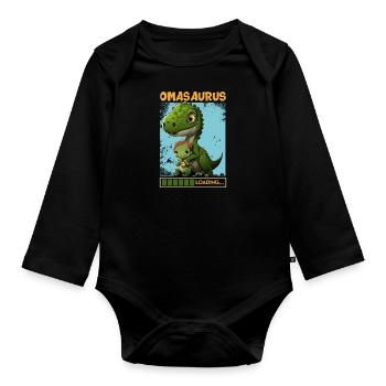 Omasaurus Muttertag Grandma Mama Tag Oma - Baby Bio-Langarm-Body - Schwarz - Vorne
