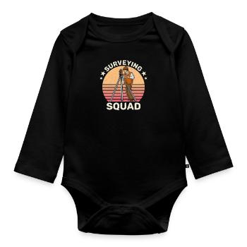 Geodesy Profession Surveyor Training - Organic Longsleeve Baby Bodysuit - black - Front