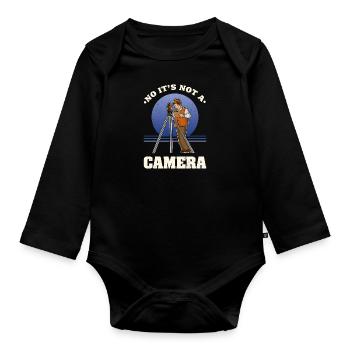 Surveyor profession Theodalite Geodesy - Organic Longsleeve Baby Bodysuit - black - Front