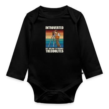 Geodesy Profession Training Surveyor - Organic Longsleeve Baby Bodysuit - black - Front
