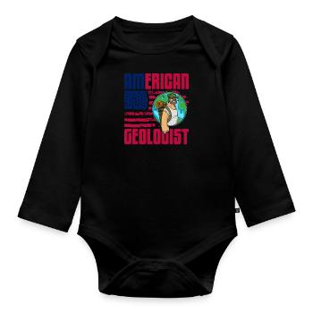 Géoscientifiques Géologie Profession Géologue - Body Bébé bio manches longues - noir - Devant