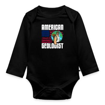 Géoscientifiques Géologie Profession Géologue - Body Bébé bio manches longues - noir - Devant