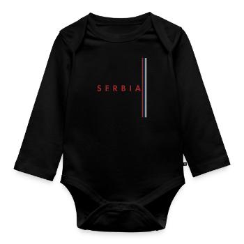 Belgrade Serbia Serbian Serbian Srbija Yugoslavija - Baby Bio-Langarm-Body - Schwarz - Vorne