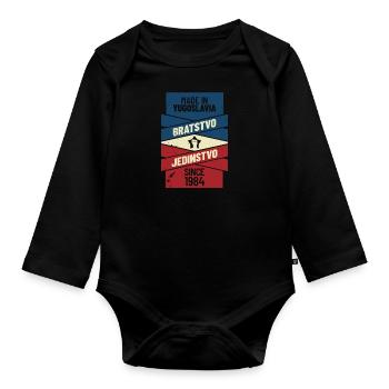 Srbija Serbian Serbia Serbian Yugoslavija Belgrade - Baby Bio-Langarm-Body - Schwarz - Vorne