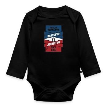 Srbija Serbian Serbia Serbian Yugoslavija Belgrade - Baby Bio-Langarm-Body - Schwarz - Vorne
