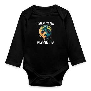 Il n’y a pas de protection de l’environnement pour le Jour de la Terre de la planète B - Body Bébé bio manches longues - noir - Devant
