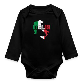 Italie Drapeau italien Couleurs nationales - Body Bébé bio manches longues - noir - Devant