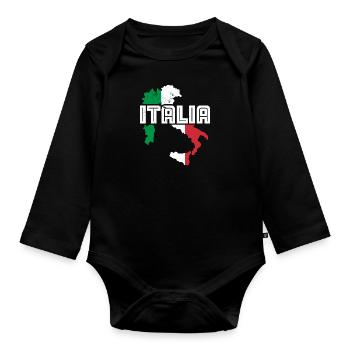 Italie Drapeau italien Couleurs nationales - Body Bébé bio manches longues - noir - Devant