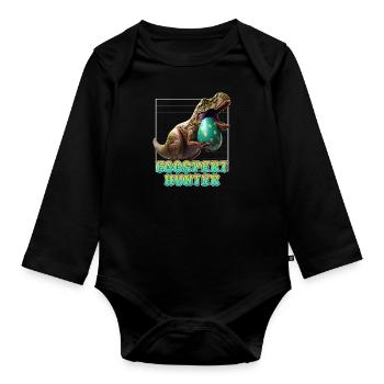 Eggspert Ostereier Suche Dinsosaurier Osterhasen - Baby Bio-Langarm-Body - Schwarz - Vorne