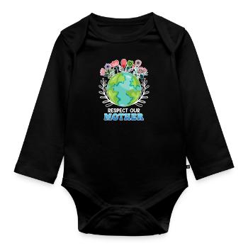 Save the Earth Environmentalists Mother Earth - Organic Longsleeve Baby Bodysuit - black - Front