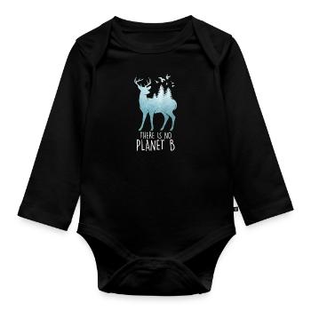 Il n’y a pas de protection de l’environnement de la planète B Protection des espèces - Body Bébé bio manches longues - noir - Devant