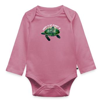 There is no Planet B Earth Day Mission Erde - Organic Longsleeve Baby Bodysuit - mauve - Front