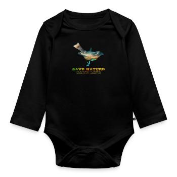 Save the Nature Environmental Protection Save the Earth - Organic Longsleeve Baby Bodysuit - black - Front