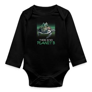 Il n’y a pas de protection des espèces de tortues de la planète B - Body Bébé bio manches longues - noir - Devant