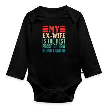 Divorce Party Cool Ex-Man Divorce - Organic Longsleeve Baby Bodysuit - black - Front