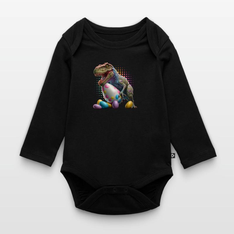 Eggspert Egg Hunt Dinosaur Easter Eggs Organic Longsleeve Baby Bodysuit