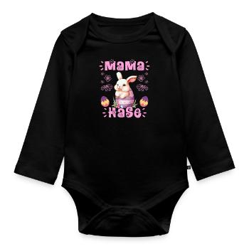 Hasen Mama Hase Osterhasen Osterfreunde Ostern - Baby Bio-Langarm-Body - Schwarz - Vorne
