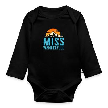 Randonneurs errants Sommet Sports Alpinistes - Body Bébé bio manches longues - noir - Devant