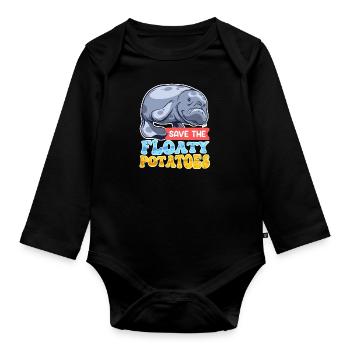 Morse Save the Ocean amour environnemental - Body Bébé bio manches longues - noir - Devant