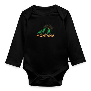 Montana Mountaineer Sommet Escalade Randonnée - Body Bébé bio manches longues - noir - Devant