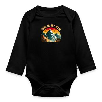 Randonnée C’est ma salle de sport Bergfan Hiker - Body Bébé bio manches longues - noir - Devant