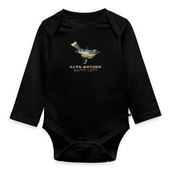 Save the Nature Environmental Protection Save the Earth - Organic Longsleeve Baby Bodysuit - black - Front
