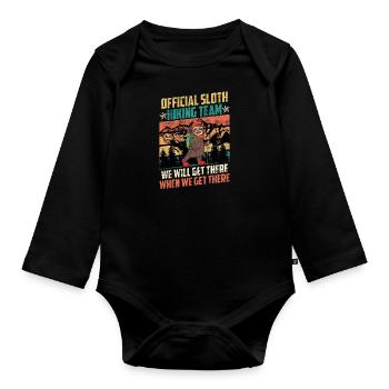 Wanderteam lustig Bergfan Bergsteiger - Baby Bio-Langarm-Body - Schwarz - Vorne