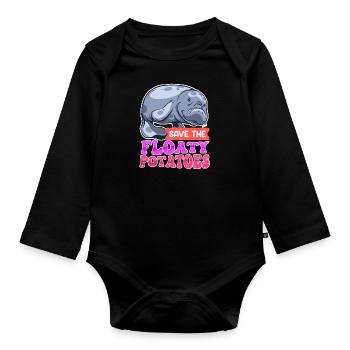 Morse Save the Ocean amour environnemental - Body Bébé bio manches longues - noir - Devant