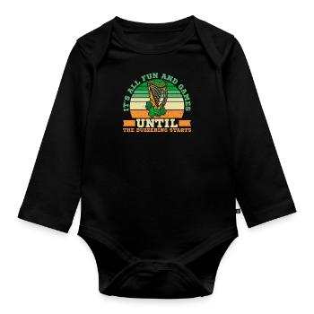 Irland Keltische Harfe Harfenist Konzert Musik - Baby Bio-Langarm-Body - Schwarz - Vorne