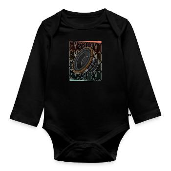 Sound Technician Subwoofer Analog Sound Saying - Organic Longsleeve Baby Bodysuit - black - Front