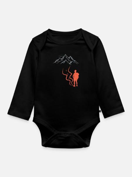 klettern Bergsteiger Wanderer Summit - Baby Bio-Langarm-Body - Schwarz