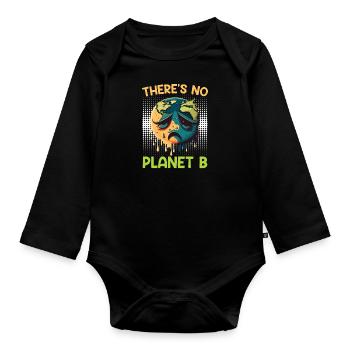 Il n’y a pas de protection de l’environnement pour le Jour de la Terre de la planète B - Body Bébé bio manches longues - noir - Devant