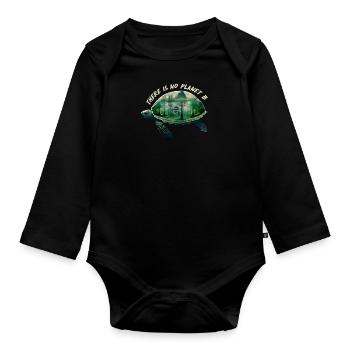 There is no Planet B Earth Day Mission Erde - Organic Longsleeve Baby Bodysuit - black - Front