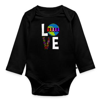 Earth Day Design Love Cooler Earth Day Environment - Body Bébé bio manches longues - noir - Devant