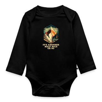 Wanderer lustig Bergsteiger Berge - Baby Bio-Langarm-Body - Schwarz - Vorne